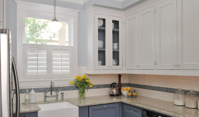 Polywood shutters in a Miami kitchen.